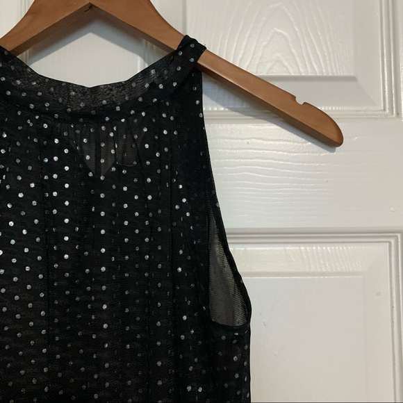 Agaci halter black & silver polka dots blouse s-M - Picture 2 of 10